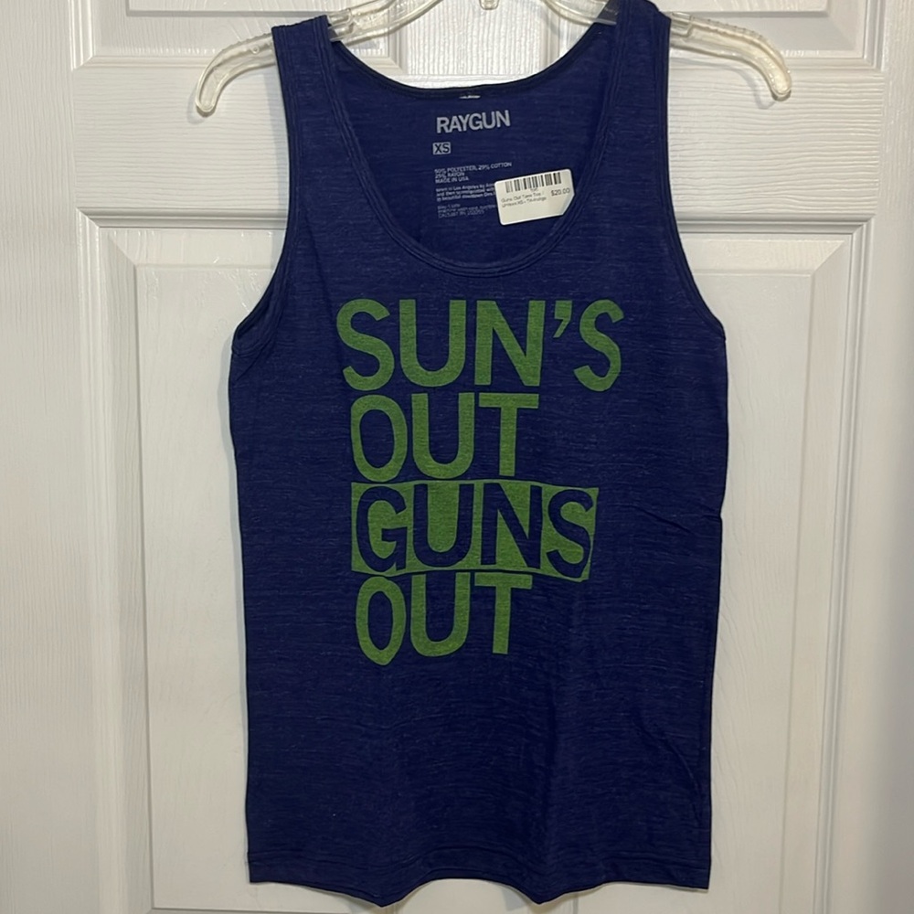 Unisex Raygun Heather Indigo Graphic Tank Top